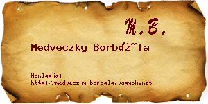 Medveczky Borbála névjegykártya